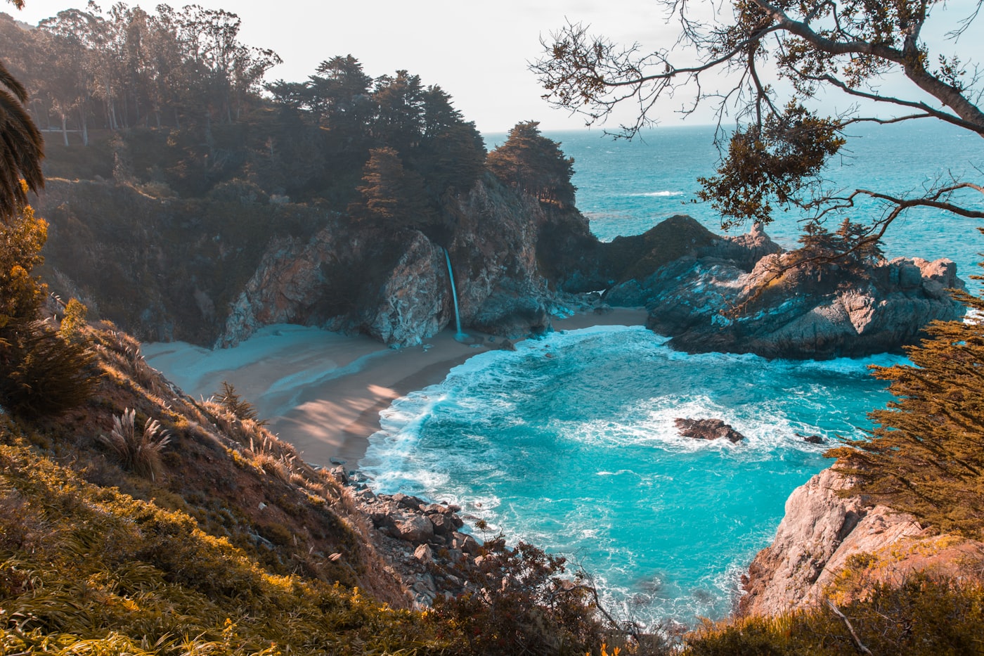 Coastal cove seen from above